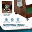 Organisateur de golf 35,5 po en bois avec rangement pour 2 sacs, robuste pour l'intérieur et l'extérieur - brun-130816730