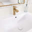 24,02 po X P 18,31 po P 20,4 po Meuble-lavabo mural simple H en noyer avec plateau en céramique blanche