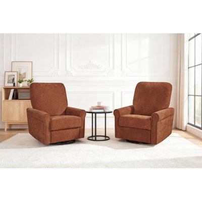 Meinke Swivel Rocker Manual Recliner Living Room Recliner Bedroom Relaxing Chair