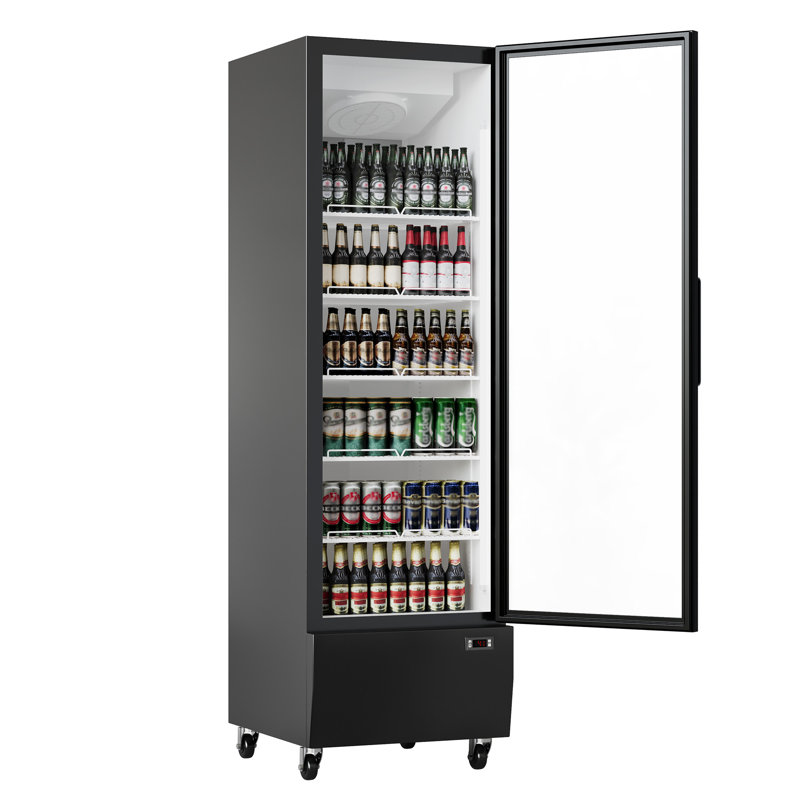 Commercial Merchandiser Refrigerator, Glass Door Display Fridge with 5 Adjustable Shelves, Digital Temp Control Beverage Cooler for Restaurant, Bar, Store, Supermarket