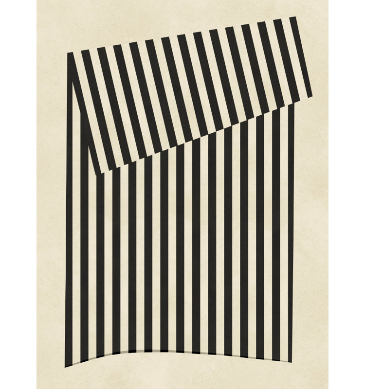 Abstract Striped Design Print, 32 × 48, Matted Framed Print, Gold