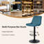 Apoch Waffle Velvet Height Adjustable Bar Stool 360 Swivel with Footrest-1987371101