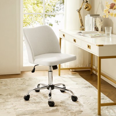 Gwenola Armless Office Chair With Metal Legs