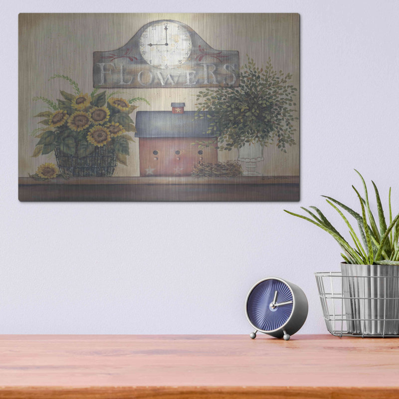 "Horloge fleurie" par Pam Britton, H 12 po x l 16 po