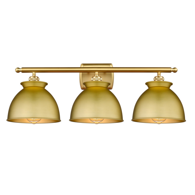 Éclairage pour meuble-lavabo à intensité variable 3 lumières Erastus, Or satiné, Ampoule non incluse, Or satiné