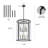 8-Light Dimmable Black Gold Glass Drum Chandelier