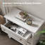 Commode 3 tiroirs - Table de chevet blanche rustique, petit espace, salon