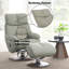 Fauteuil d'appoint en cuir fleur avec pivot et repose-pieds