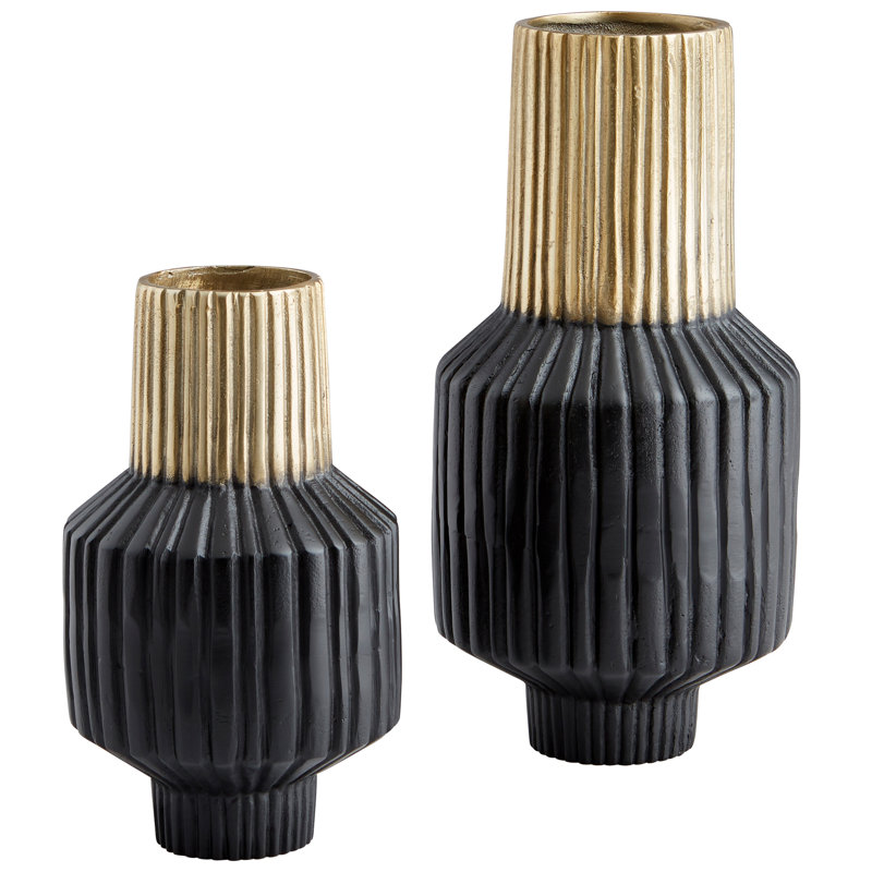 Allumage Metal Table Vase, 14" H x 7.25" W x 7.25" D
