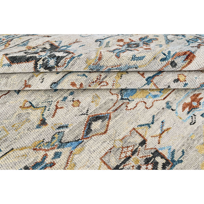 Tapis transitionnel en laine noué à la main 9 po x 11 pi 10 po Oushak