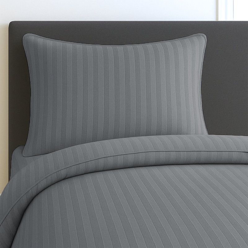 Microfiber Stripe Duvet Complete Set With Striped Pillows & Fitted Sheet, Super King Duvet +1 Fitted Sheet +2 Pillowcases