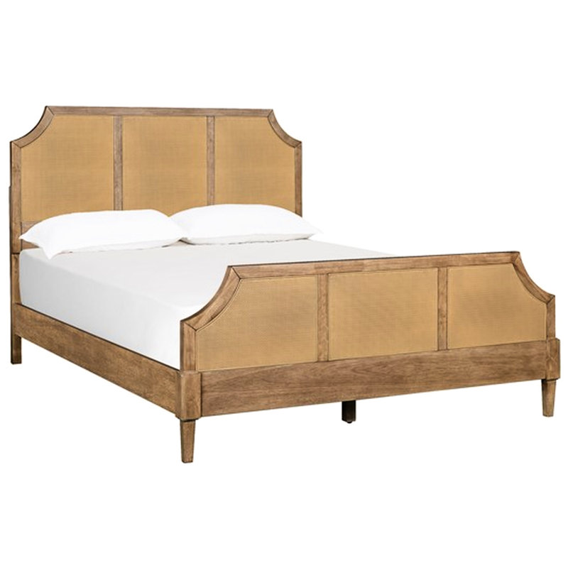 Grand lit plateforme en toile de canne tissée Airy