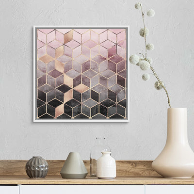 " Pink Gray Gradient Cubes "