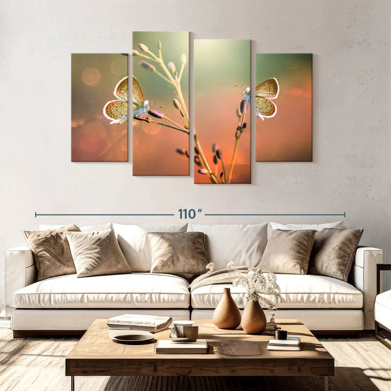 Brampt Butterfly Pair, 54" H x 84" W