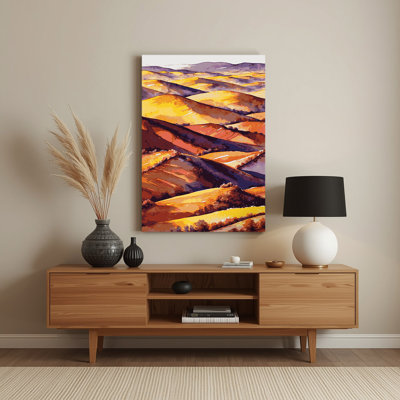 Aquarelle, paysage, 42, art mural en métal rose