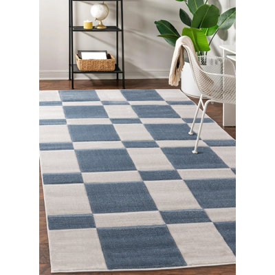 Marshawna Power Loom Checkered Area Rug 