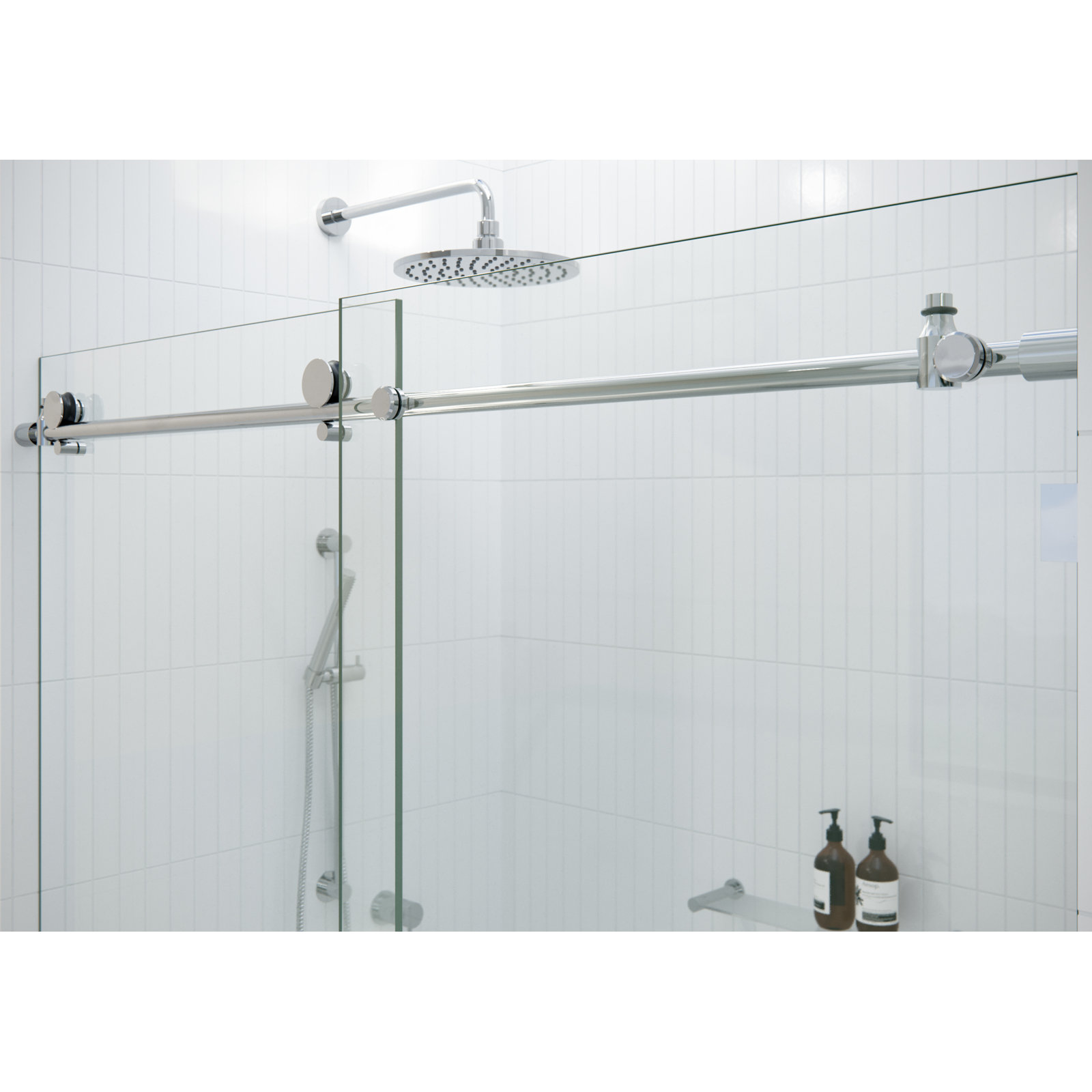 Eclipse Frameless Sliding Tub Door, Polished Chrome