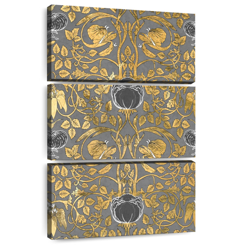 Kerner Gold Floral Vines, 32" H x 20" W