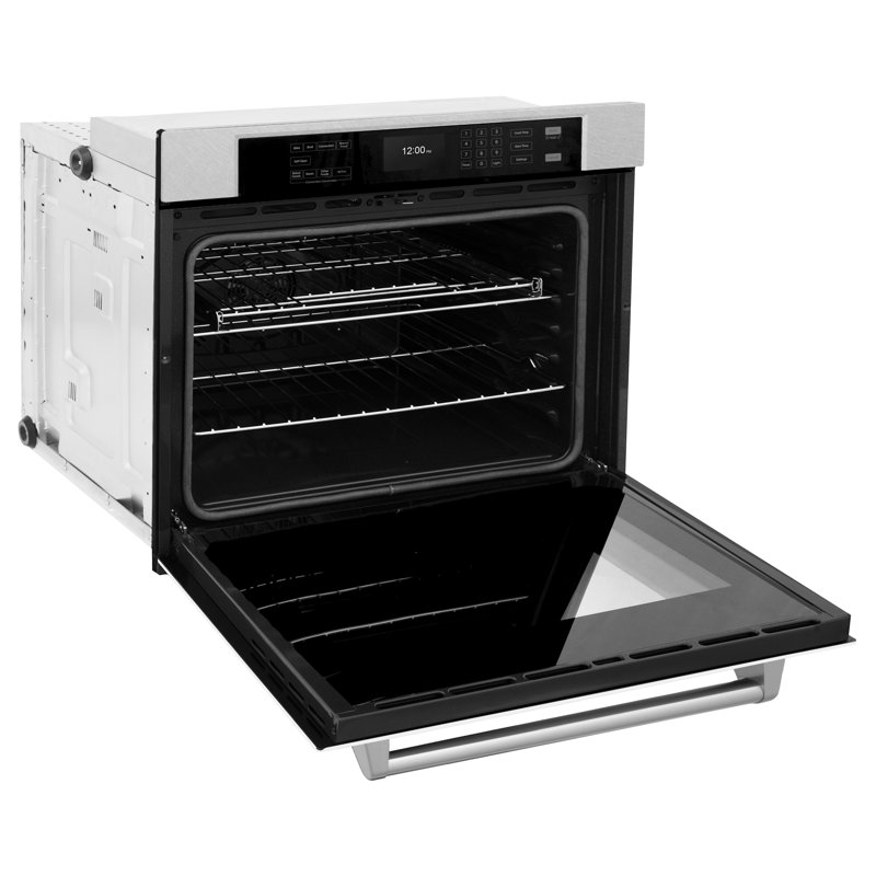 ZLINE 30 in. True Convection Single Wall Oven w/ Air Fry and Self Clean, Stainless Steel, Satin & White Matte