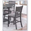 Ensemble de salle à manger à hauteur de comptoir 5 pièces gris avec table ronde, tablettes et 4 chaises hautes pour maisons contemporaines modernes