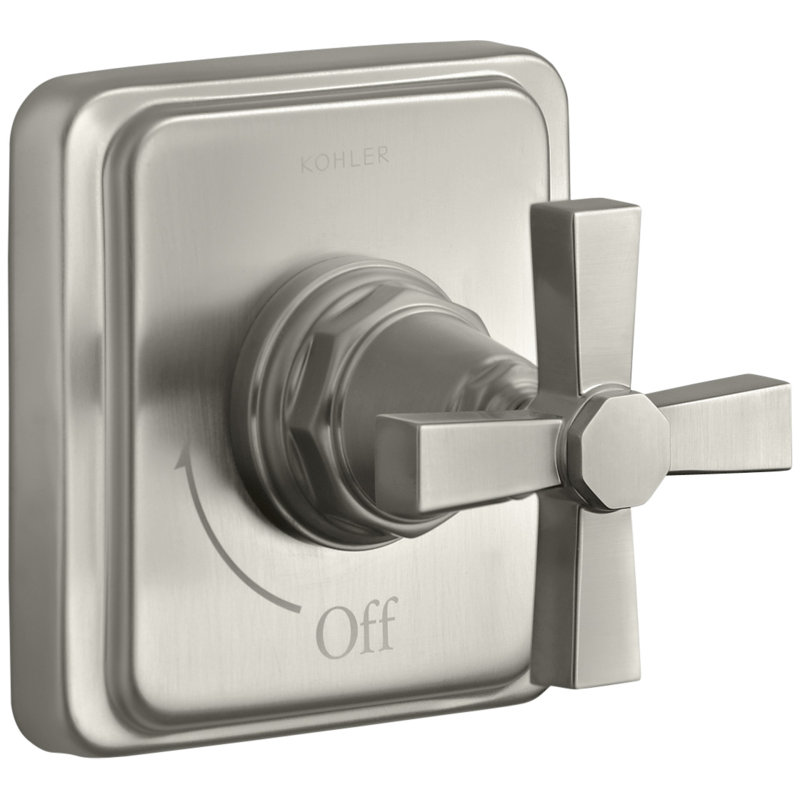 Pinstripe® Valve Trim with Pure Design Cross Handle for Volume Control Valve, Requires Valve, Vibrant Brushed Nickel