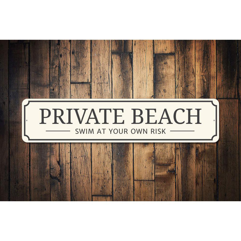 Panneau d'entrée en aluminium pour plage privée, H 4 po x l 18 po x P 0,04 po