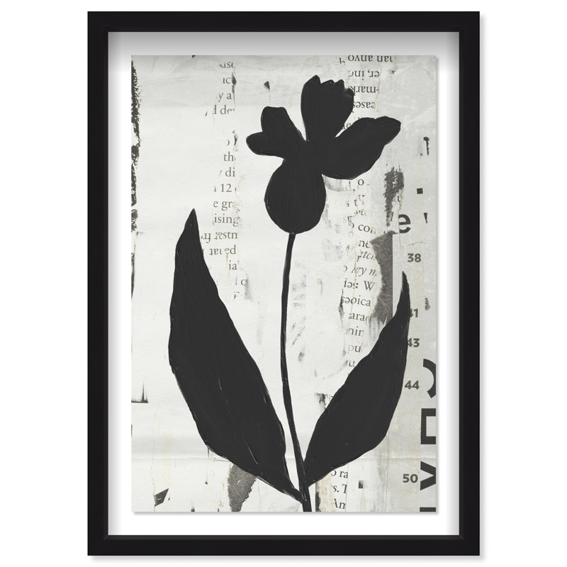 Single Orchid Shadowbox Abstract Print by Oliver Gal, Black Frame, 10 x 15, 17.5"H x 25.5"W, Black Shadowbox