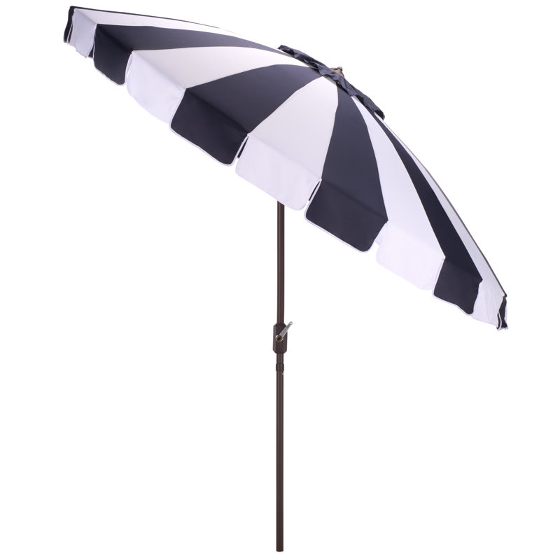 Parasol à manivelle 9 pi Buti, Rayures bleu marine