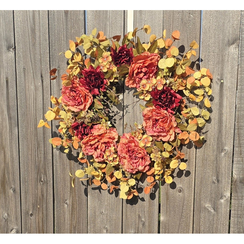 Fall Eucalyptus, Peony And Hydrangea Wreath