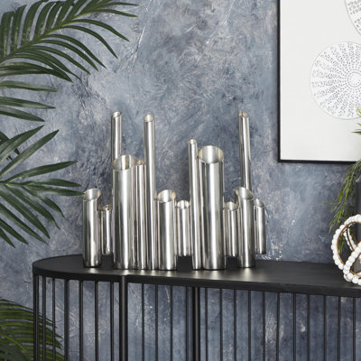 Vase argenté en acier inoxydable