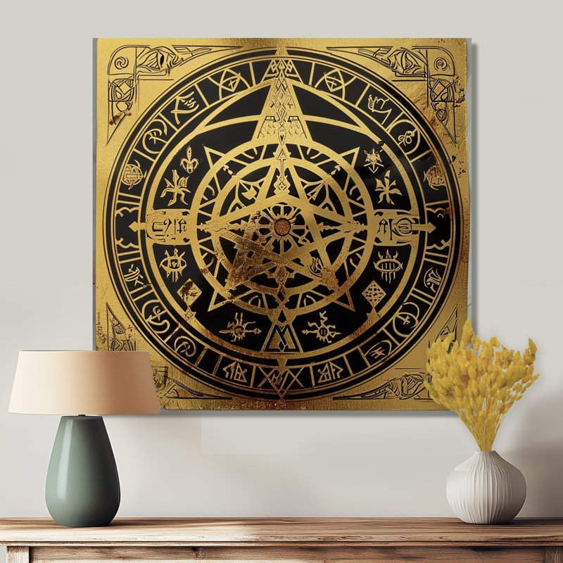 Magicien, phoque alchimie, art mural Mandala, Métal métal, H 36 po x l 36 po x P 1,5 po