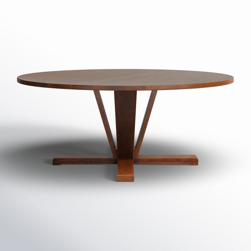 Cobain Round Solid Wood Dining Table, Medium Brown, 30" H x 72" W x 72" L