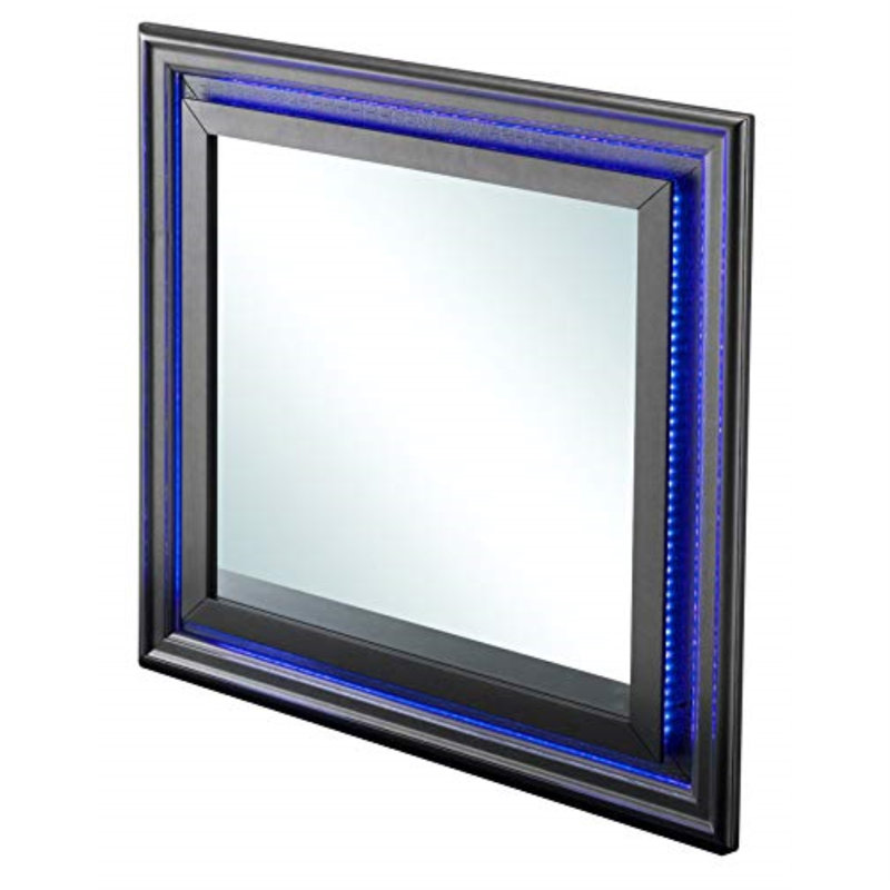Jerimey Solid And Engineered Wood Wall Mirror, Pearl White