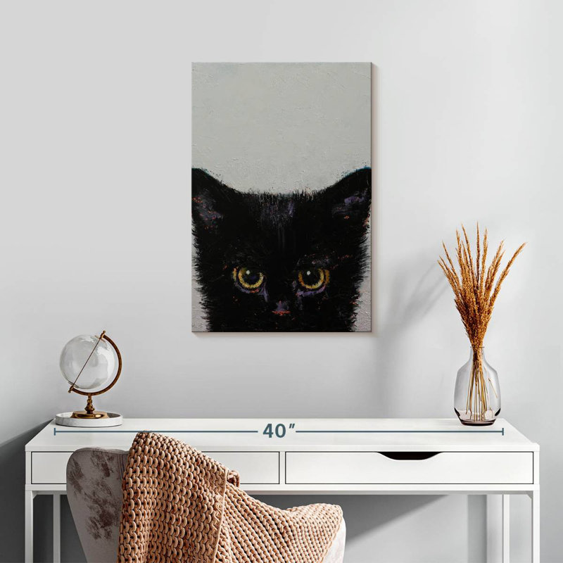 Brampt Black Kitten, 24" H x 16" W