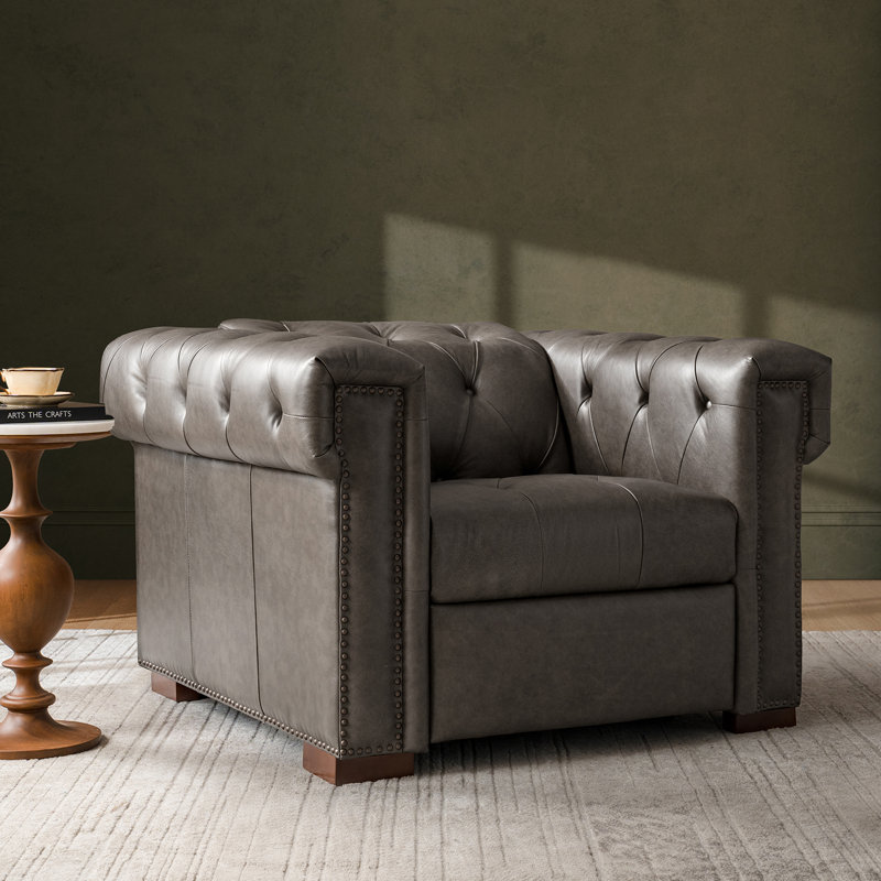 Burbank Traditional Genuine Leather Power Recliner, Cocoa