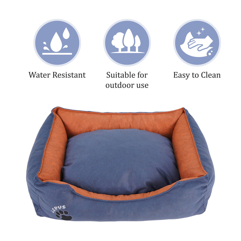 Panier de support pour chien, Marine / orange, Moyen (l 23,6 po x P 17,3 po x H 7,1 po)