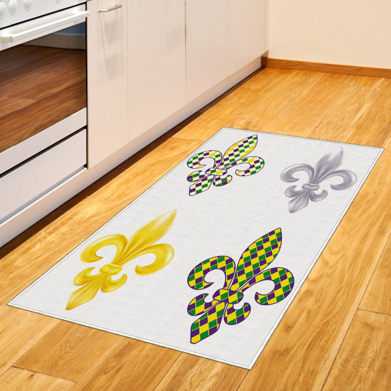 Mardi Gras High Density Long Fiber Poly Threads Decorative Area Rug Carpet, Rectangle 2'7" x 5'