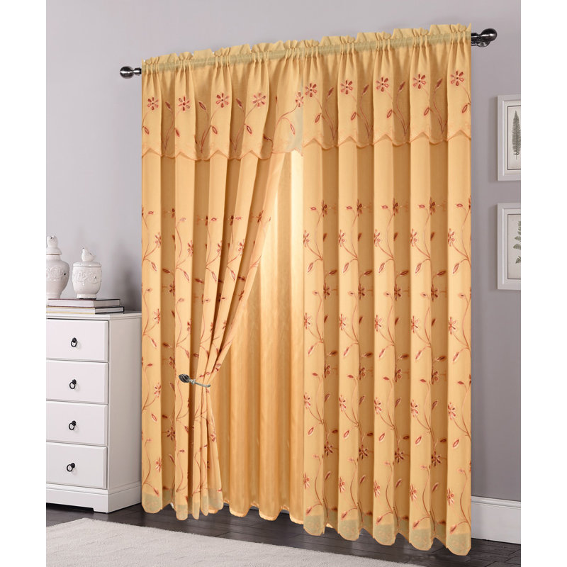 Room Darkening Curtains / Drapes Pair, Gold