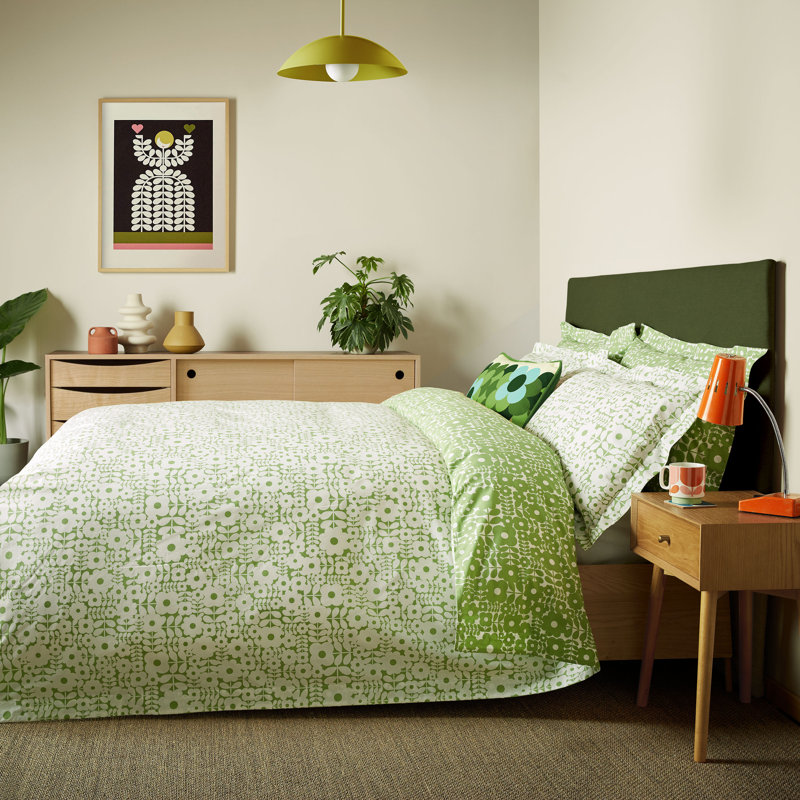 Criss Cross Stem Bedset, Super King Duvet Cover + 2 Standard Pillowcases