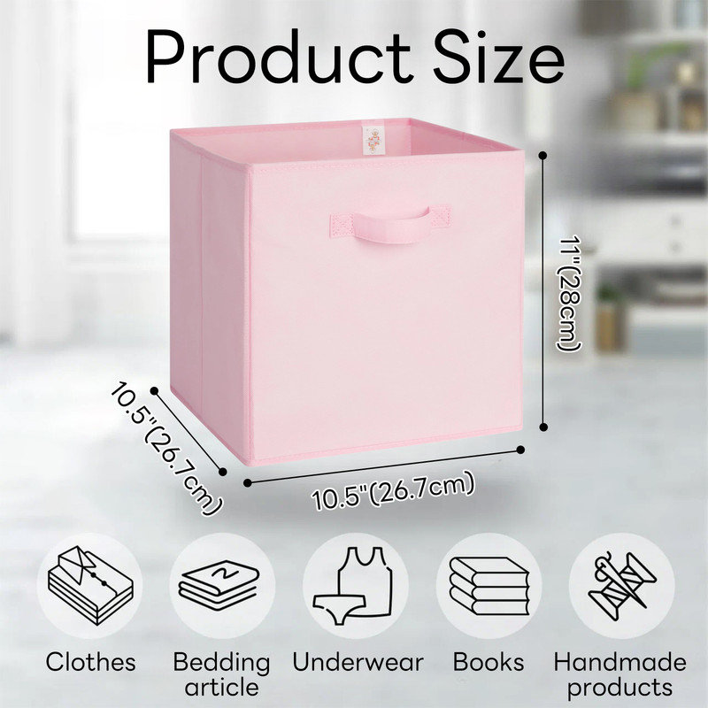 Cubes de rangement en tissu, bacs de rangement colorés, bacs à jouets, paniers de rangement pliables pour vêtements, livres, jouets, paquet de 6