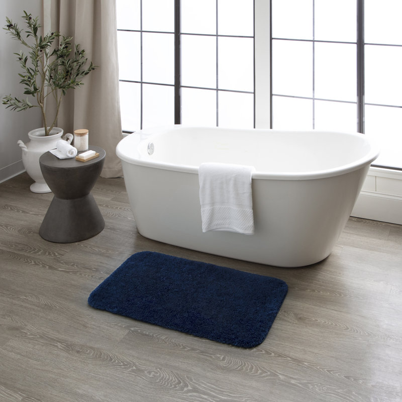 Tapis pour salle de bain Galena, L 24 po x L 40 po, Bleu marine