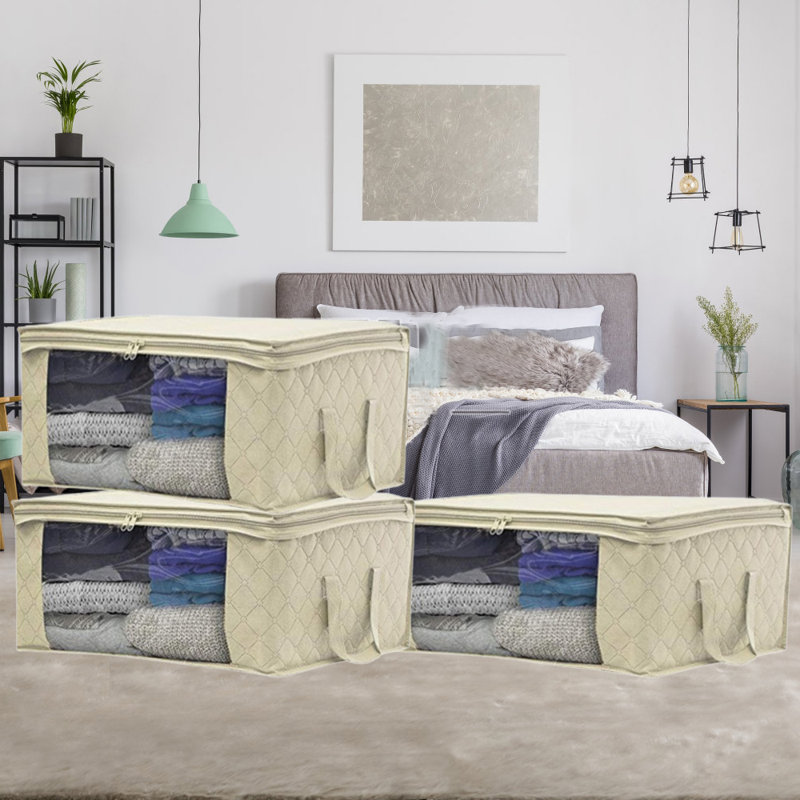 Rangement sous le lit en tissu, Abricot