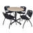 Regency Kobe Round X-Base Breakroom Table, 4 M Stack Chairs-22589906-22589977