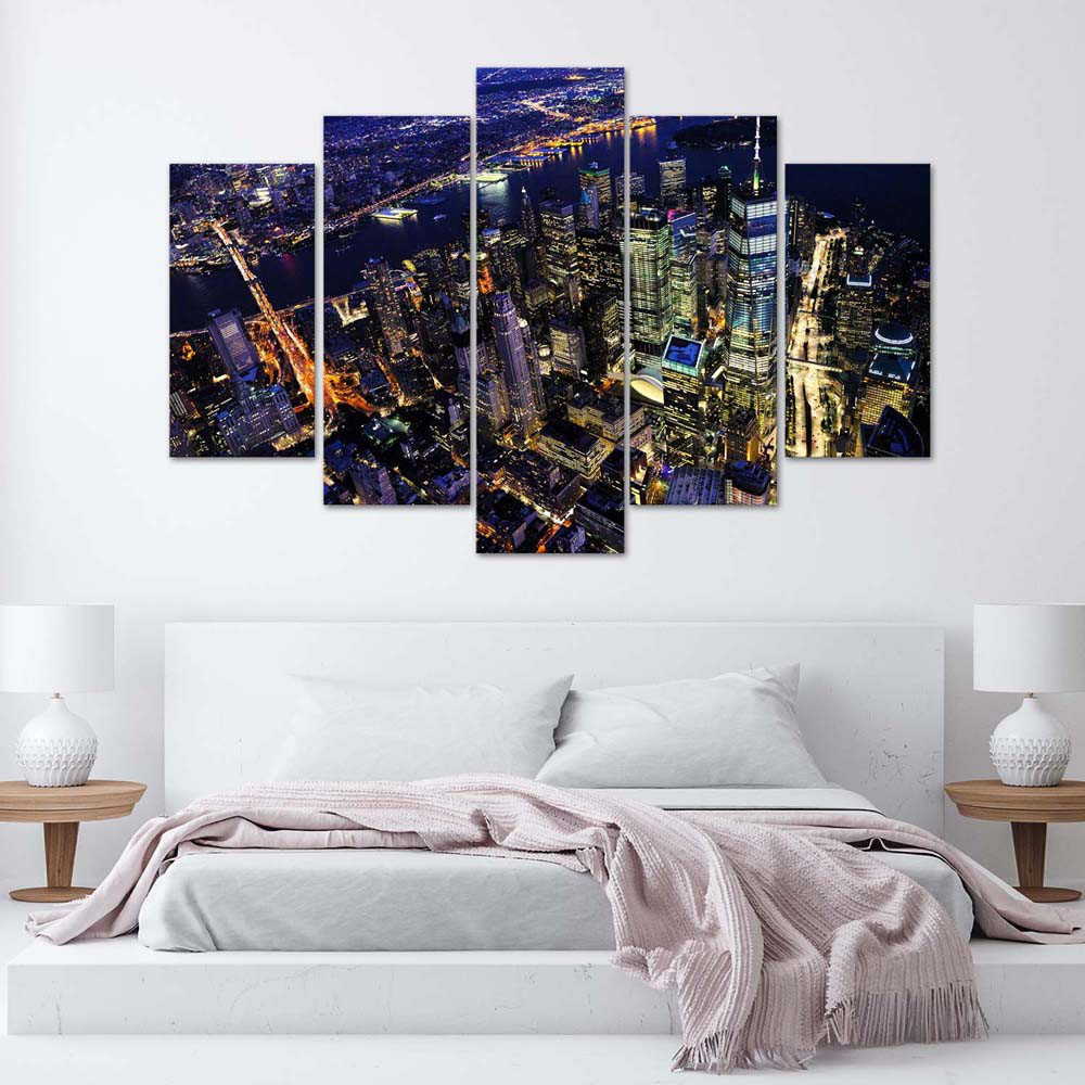 Leinwandbild New York Skyline Stadt Nacht