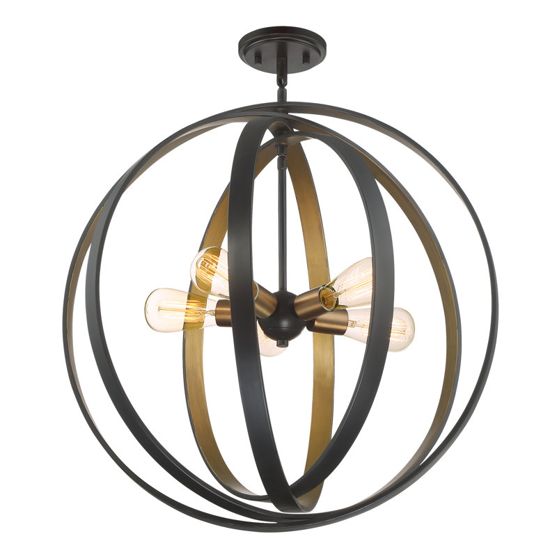 Lustre de globe 5 lumières façon bougie style bougie Viviano