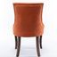 Chaise de salle à manger orange en tissu épaissi orange, 2 pieds en bois massif, modèle latéral, 20,41 po Largeur, 36,43 hauteur, 2 pièces, tissu, 22,93 profondeur,-827228622
