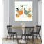 Joyeuses Pâques, poules, impression d'art mural fantaisiste et coloré-129970923