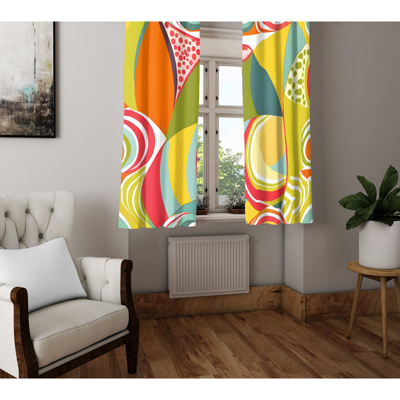 Devinder Semi Sheer Curtain Pair, 20" W x 52" L