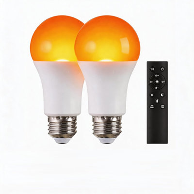 Amber Sleep Light Bulbs With Remote Control, 800lm 9w