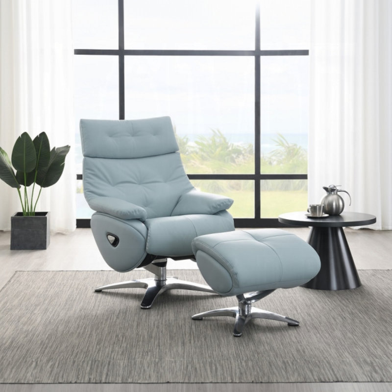 Chaise d'appoint Janella avec pivot et repose-pieds